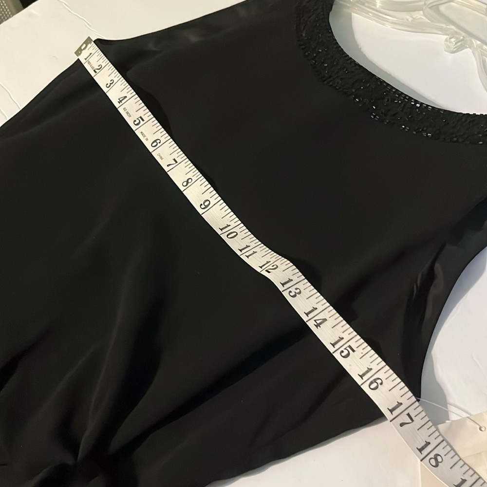 New Elegant Semi formal black dress • sleeveless beaded neckline - Picture 9 of 10